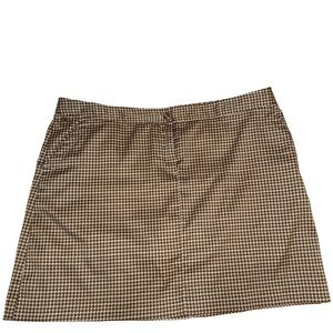 Izod Tan Houndstooth Mini Skirt